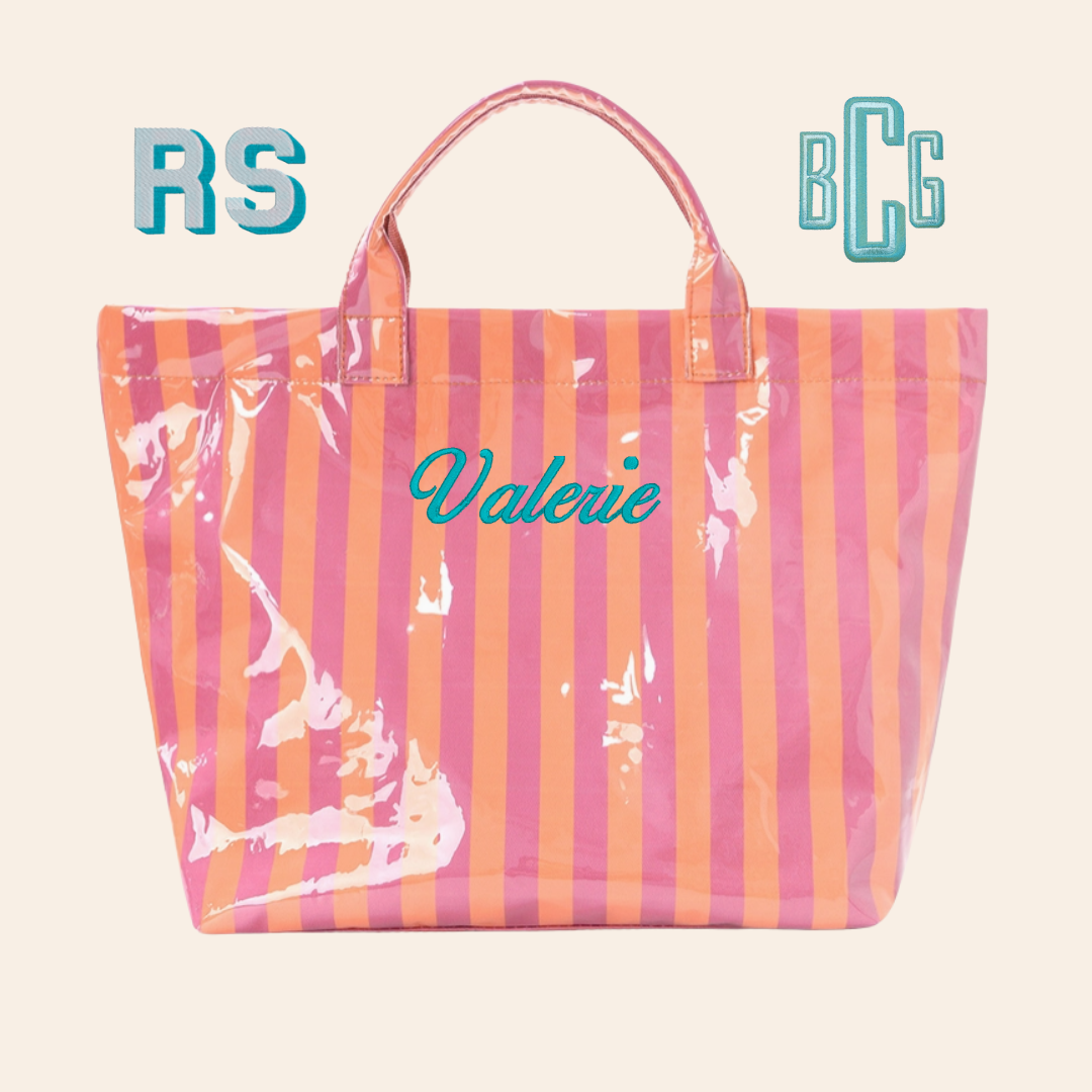 Striped Vinyl Tote Bags: PRESALE CLOSED