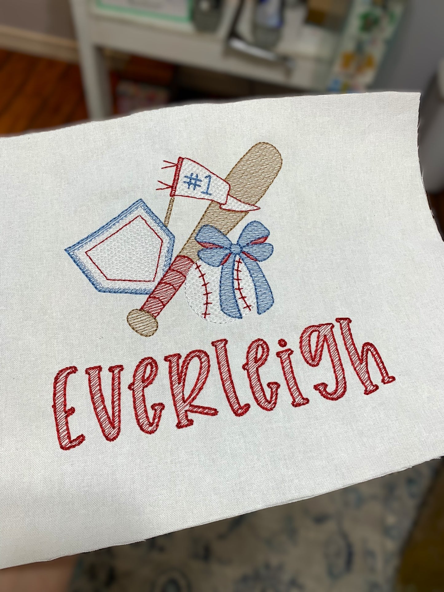 Girls Softball/ Baseball Spirit Sketch T-Shirt w/ Name