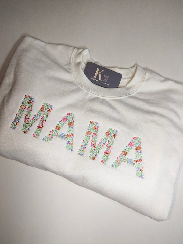 Floral MAMA Crew Neck Sweatshirt