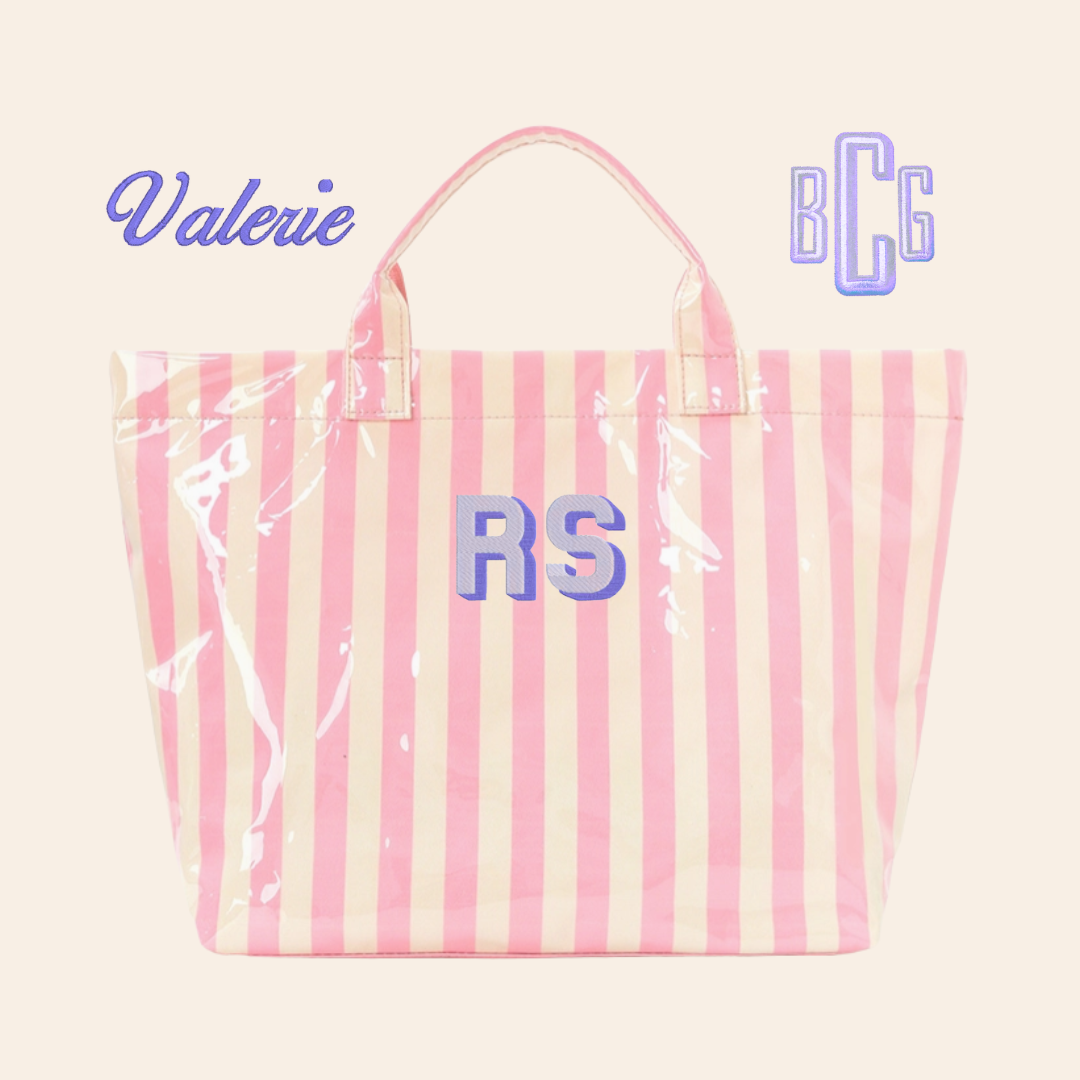 Striped Vinyl Tote Bags: PRESALE CLOSED