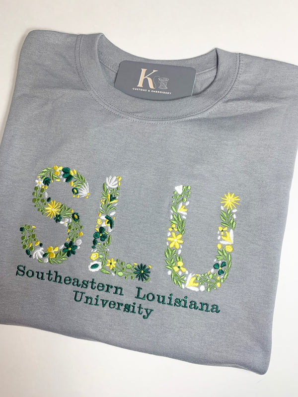 SLU Embroidered Floral Tee