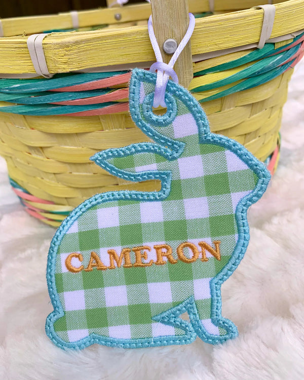 Boy Bunny Easter Basket Tag