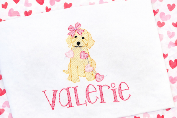 Valentines Puppy W/ Name