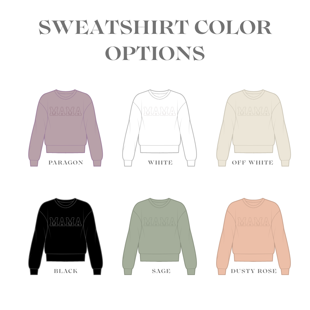 MAMA Embroidered Crew Neck Sweatshirt