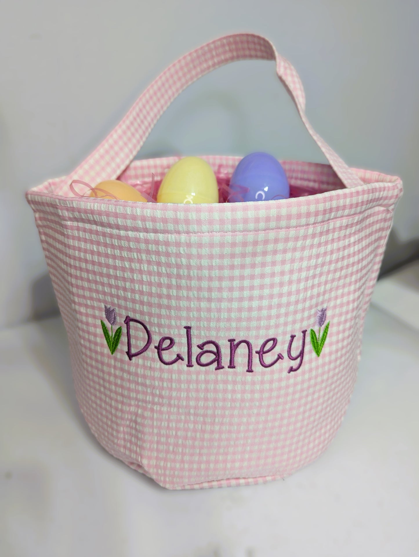 Personalized Embroidered Easter Baskets: (Will not arrive in time for Easter)