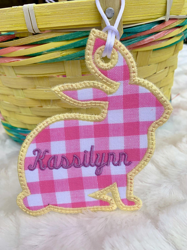 Girl Bunny Easter Basket Tag