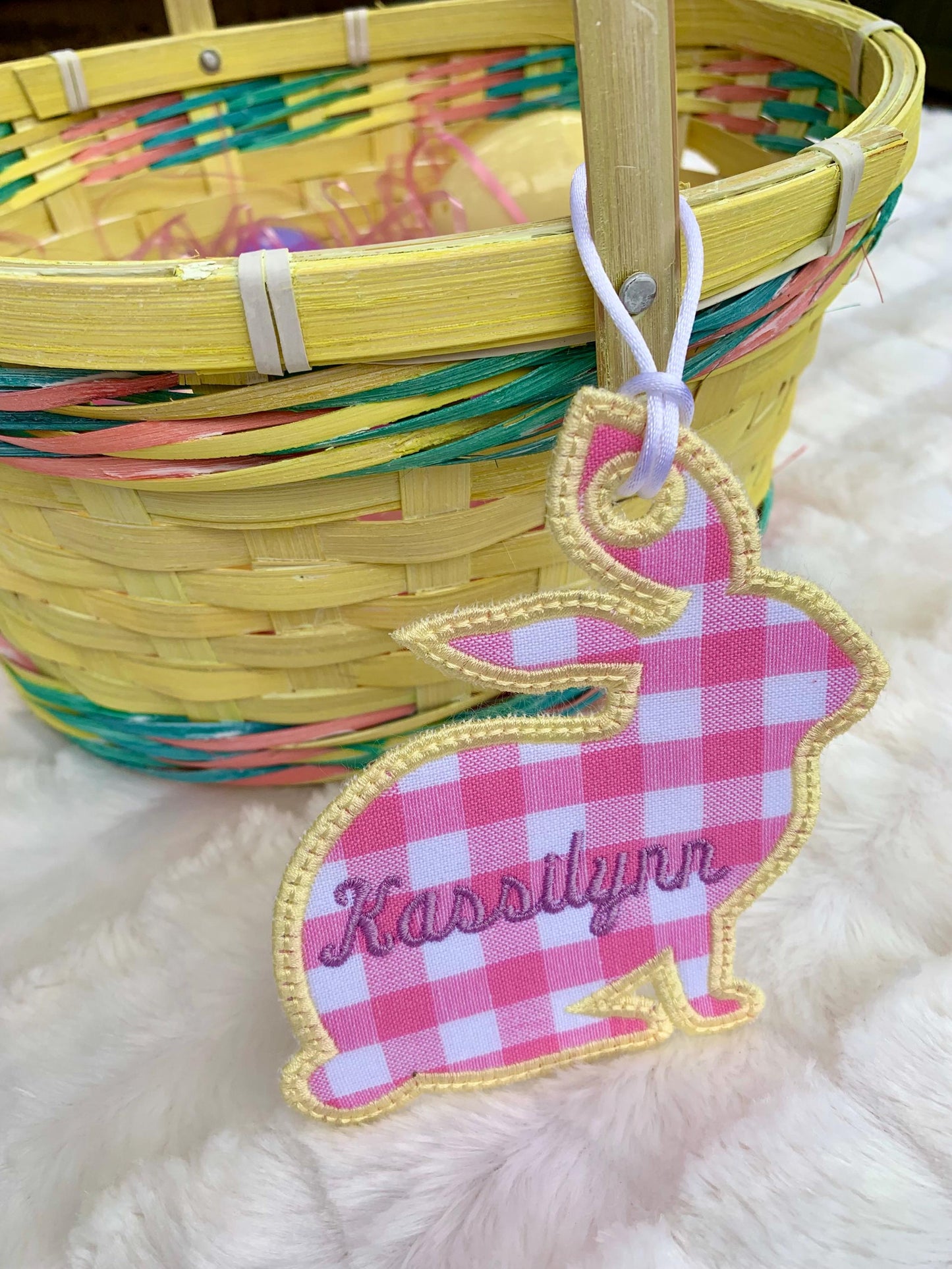 Girl Bunny Easter Basket Tag