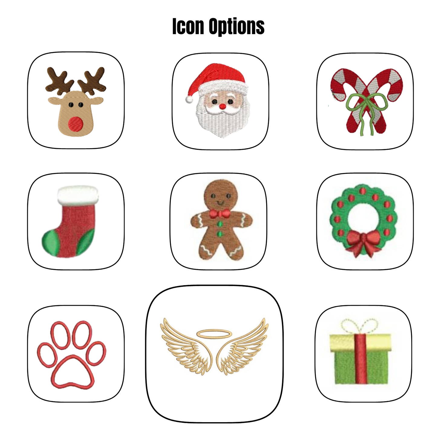 Personalized Embroidered Christmas Stocking Tags