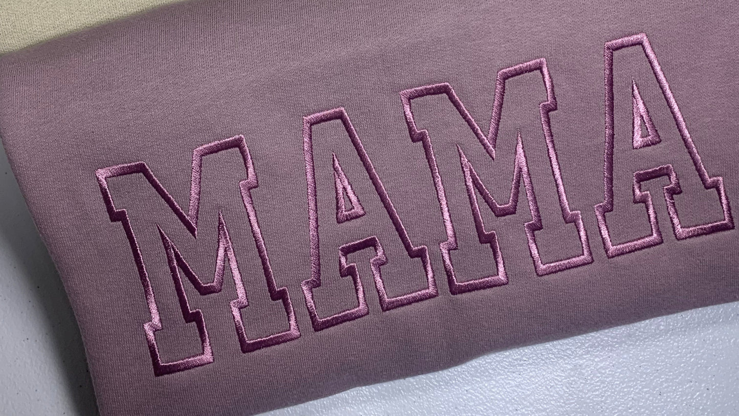 MAMA Embroidered Crew Neck Sweatshirt