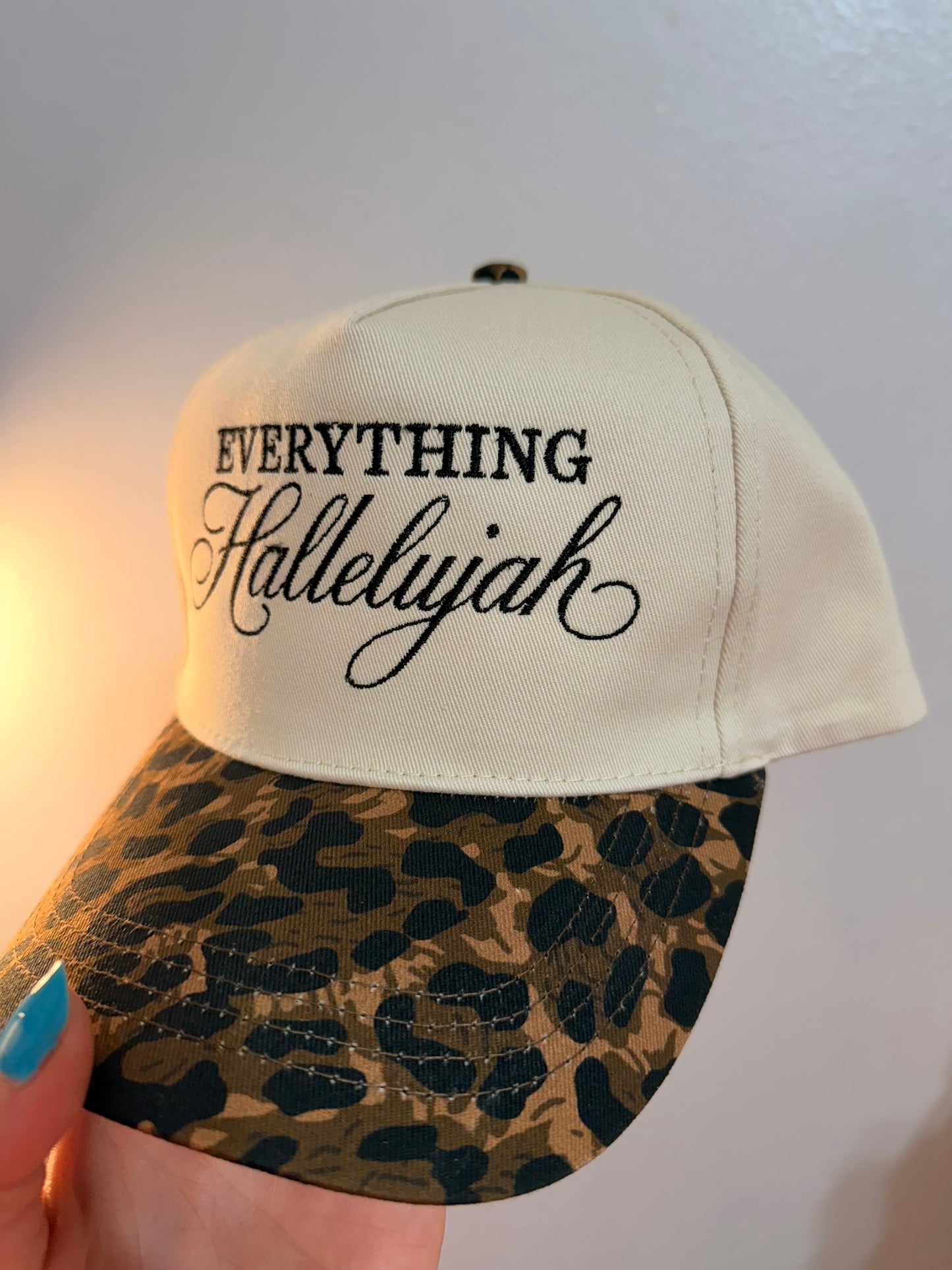 Everything Hallelujah Cheetah Trucker Hat