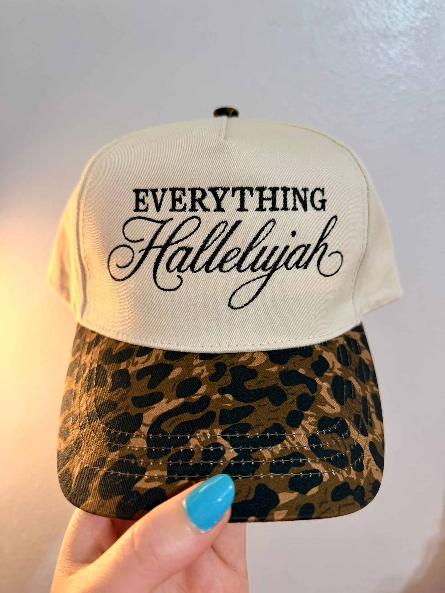 Everything Hallelujah Cheetah Trucker Hat