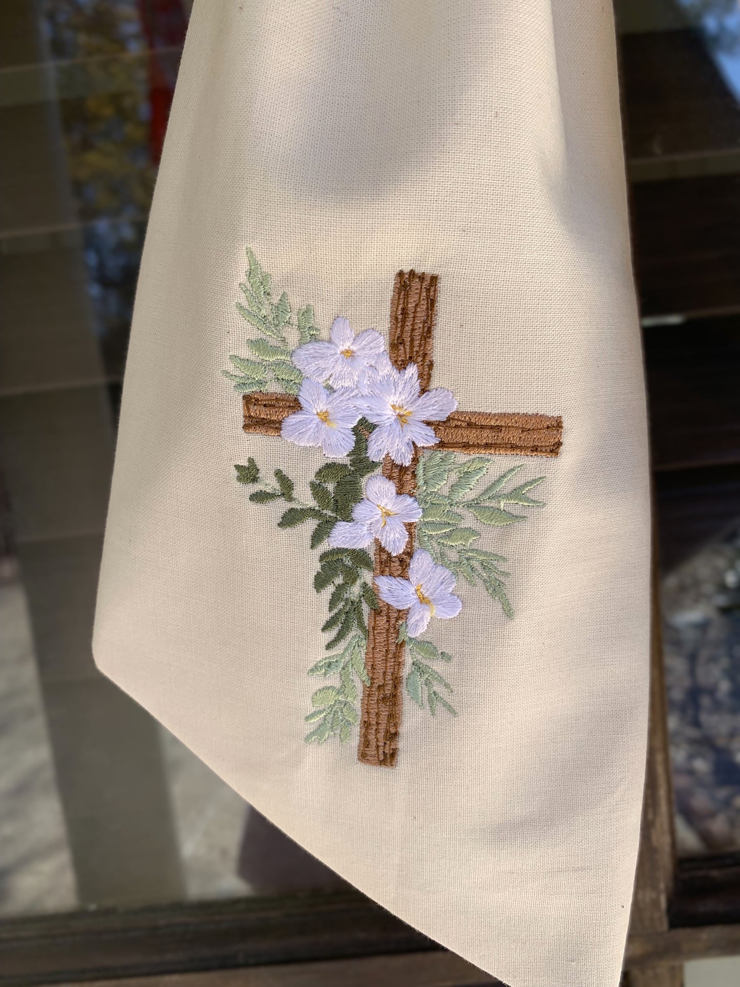 Handmade & Embroidered Initial/ Cross Wreath Sash