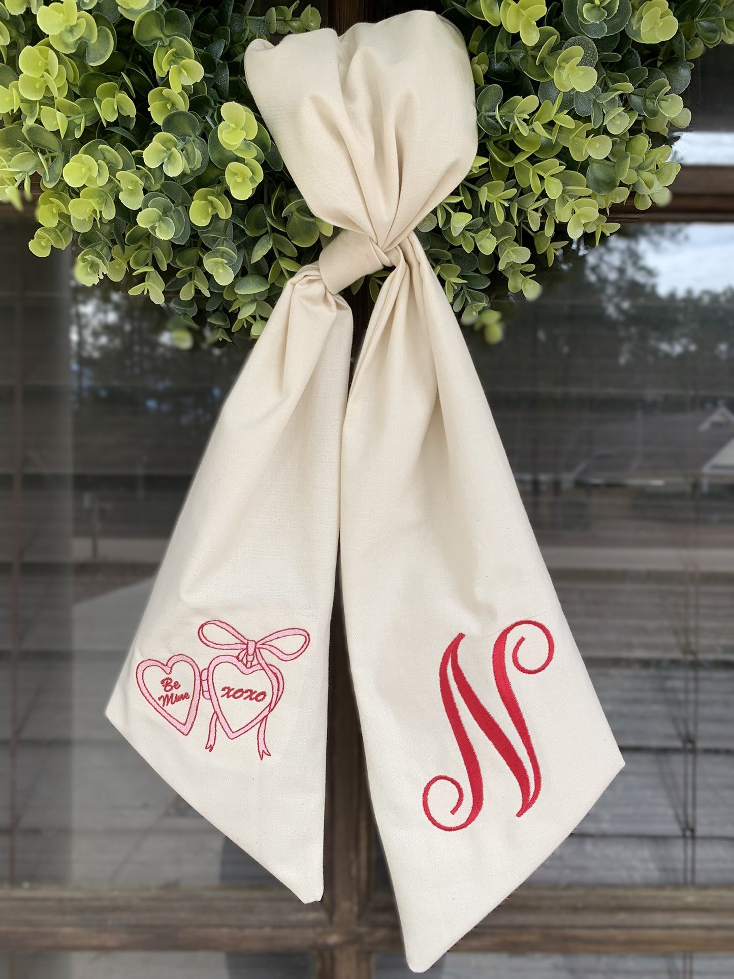 Valentines Day Wreath Sash