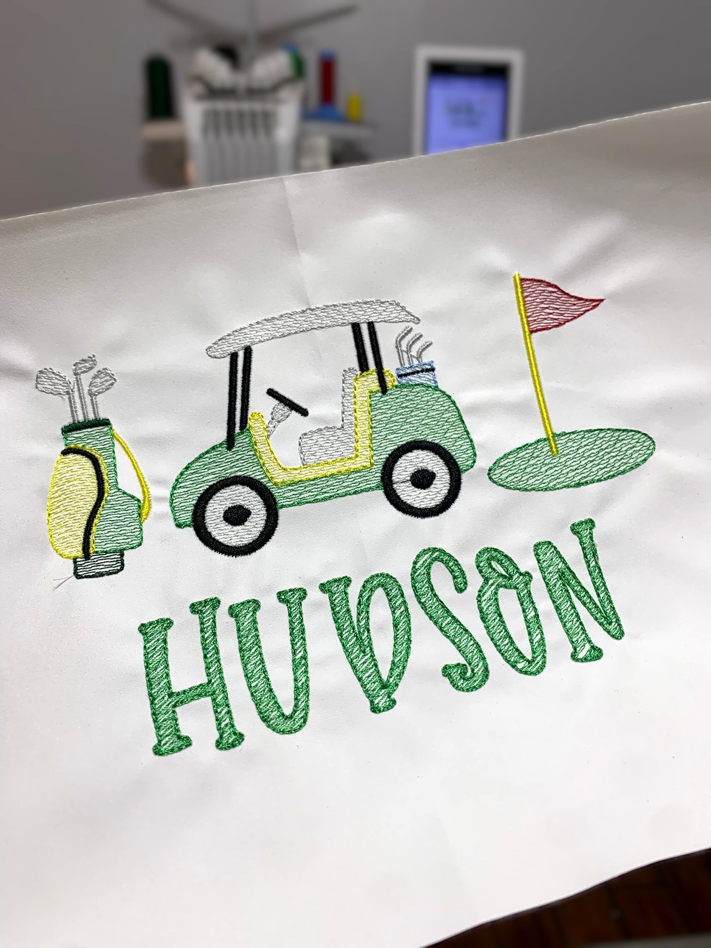 Boys Golf Sketch T-shirt w/ Name