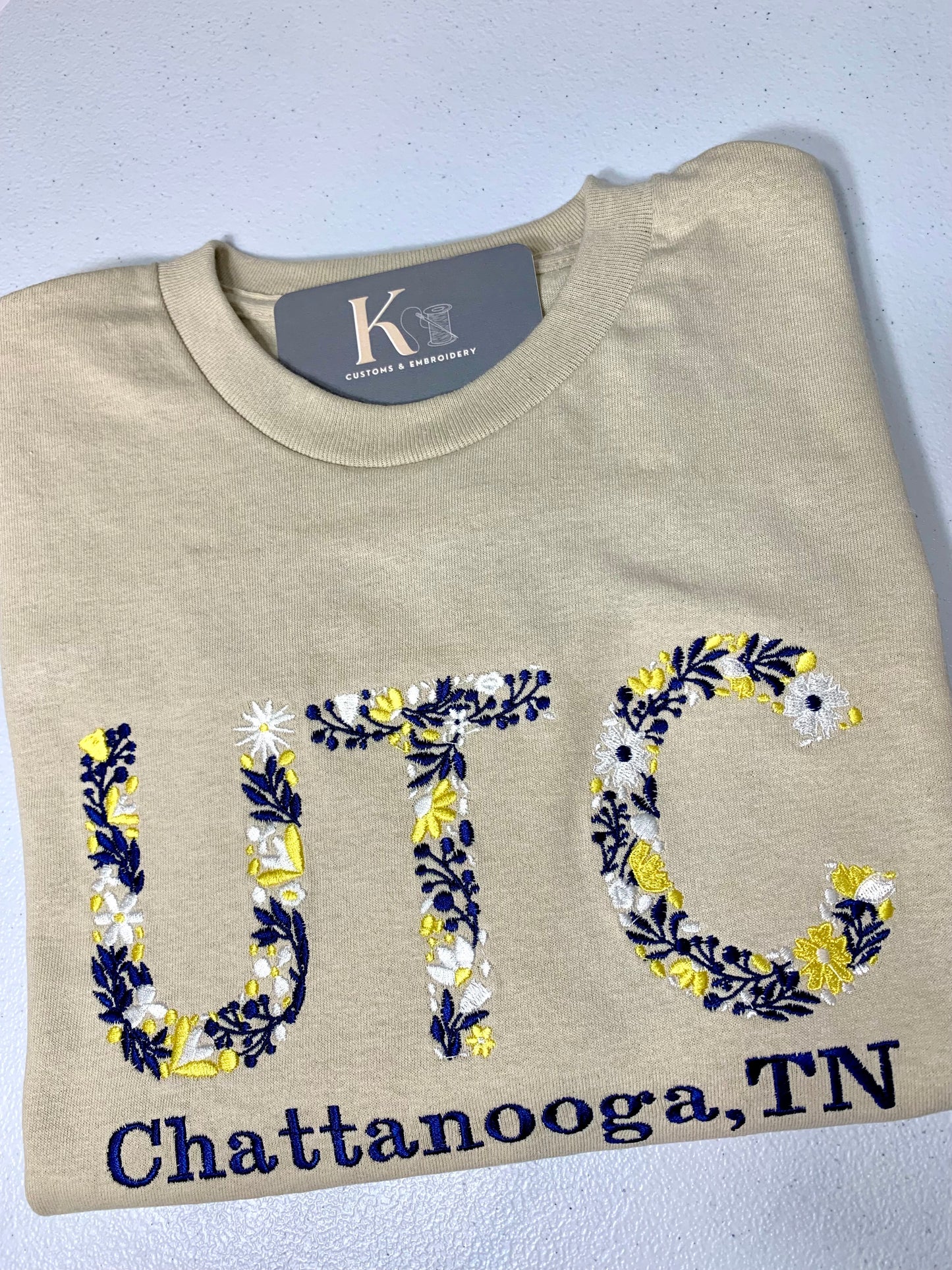 Custom College Floral Embroidery