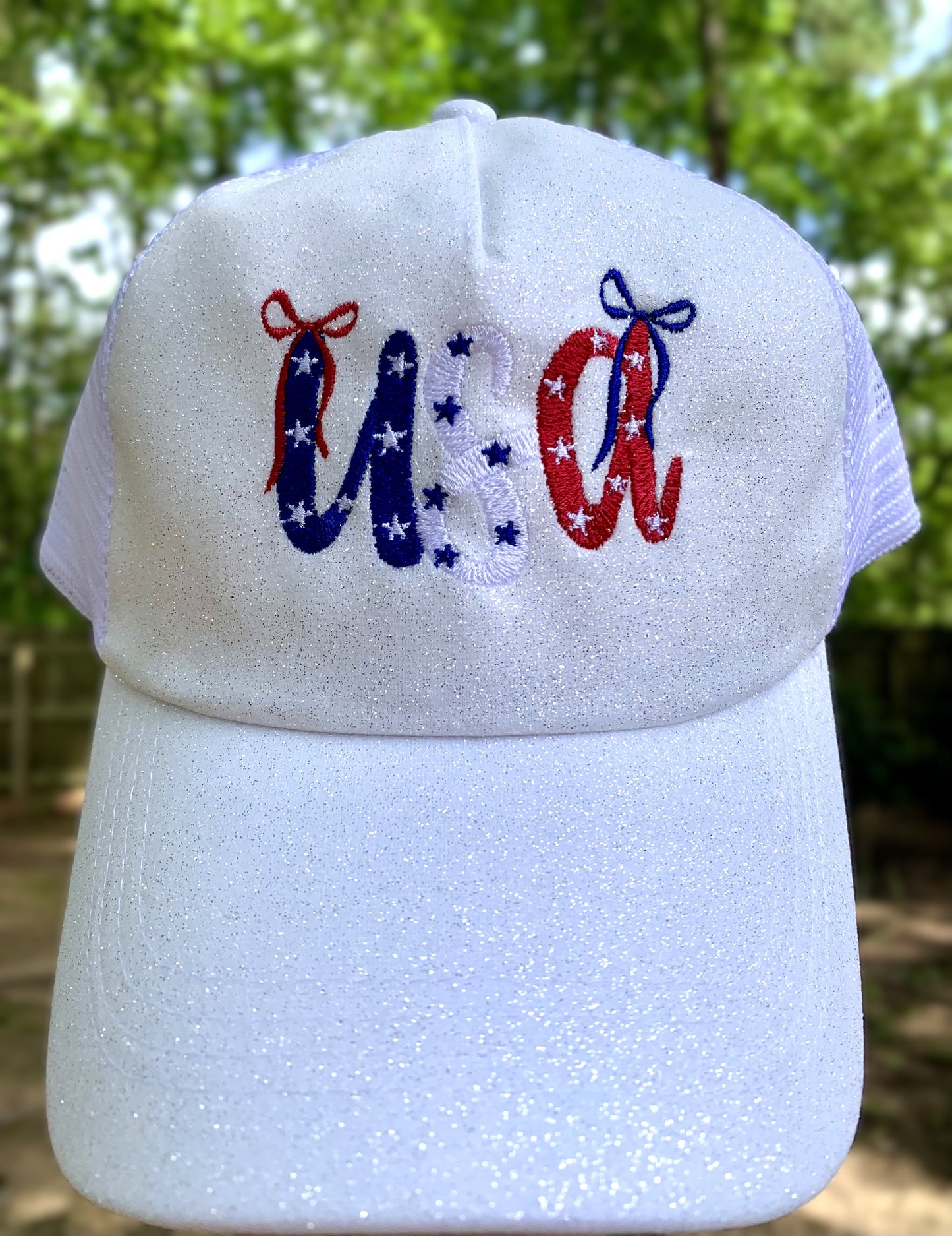 USA Glitter Trucker Hat