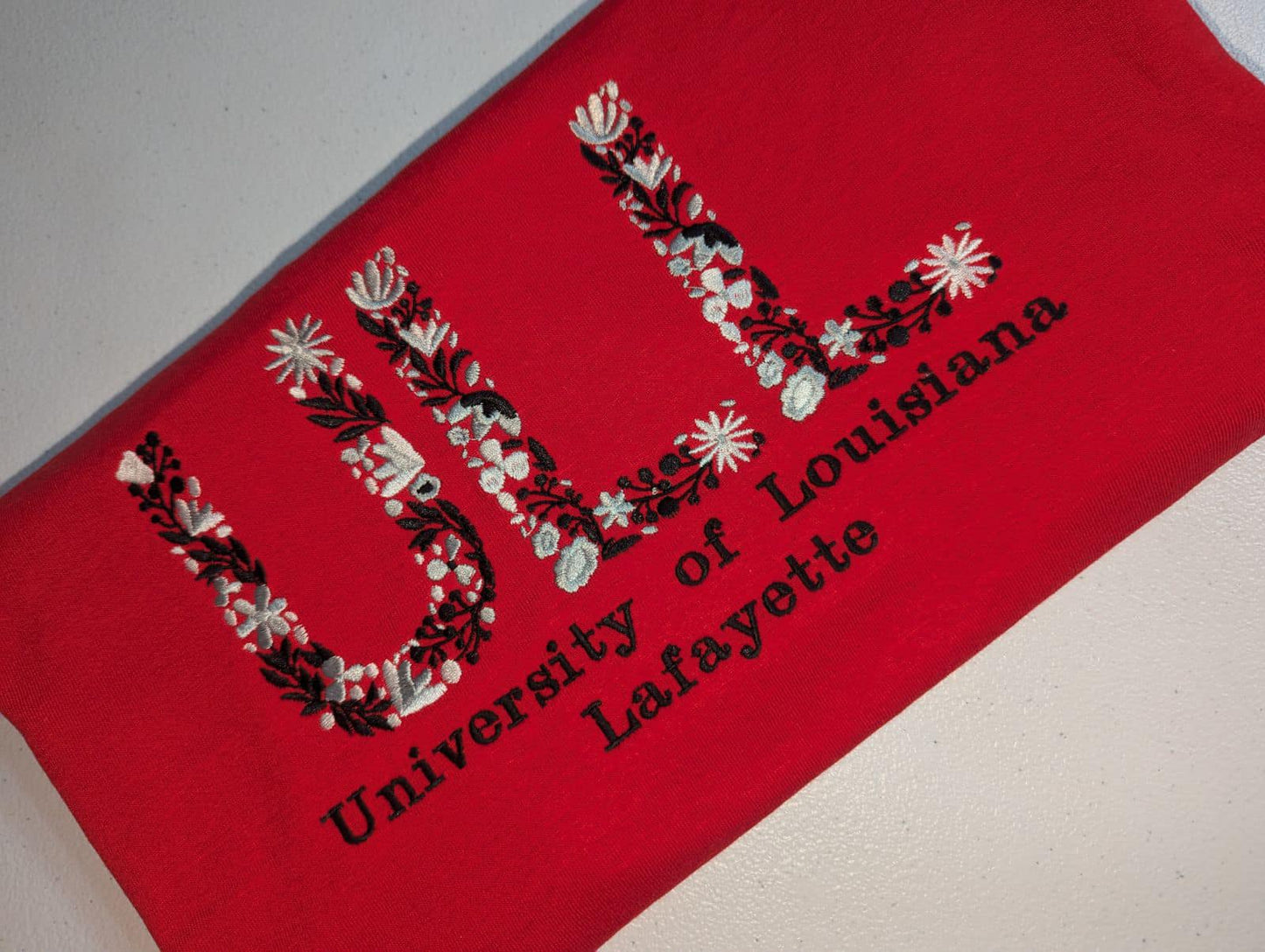 Custom College Floral Embroidery